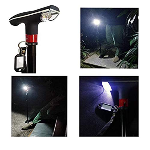 BBT-Shop Collapsible Walking Canes with LED Light SOS Alarm - Adjustable Hand Walking Hiking Sticks - Self-Standing Balancing Mobility Aid for Men Women Father's Day Gifts