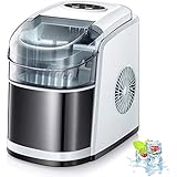 Kismile Countertop Ice Maker Machine,26Lbs/24H Compact Ice Makers,Portable Ice Cube Maker with self-Cleaning