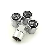 iDoood Set of 4 Jaguar Logo Chrome Tire Valve Stem Caps (Made of Metal)