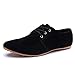 DEARWEN Men's Comfortable Fashion Suede Leather Oxfords Shoes Black US 9.5