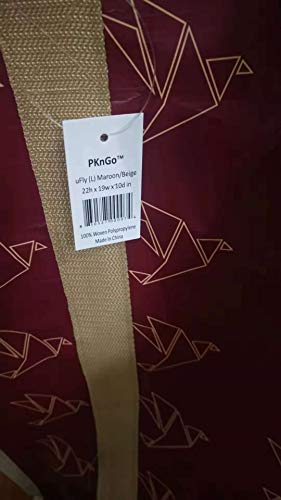 PKnGo Light Weight Foldable Travel Bag 22 x 19 x 10 in (Maroon/Beige, Large) - Light Weight Luggage - Breathable Shopping and Storage Bag - Strong Woven Polypropylene Bag with Nylon Trim