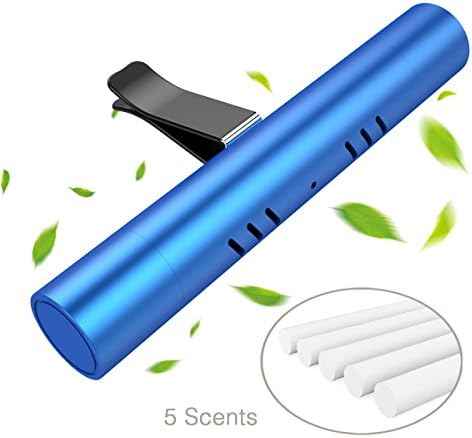 Car Air Freshener, Car Air Purifier, Car Air Vent Clip Fresheners - Alsterplus with 5 Scented Car Freshener Sticks for Car Bedroom Office Travel - Birthday Gift - Valentine Gift - Gift for Women (Blue)
