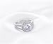 FENDINA 925 Sterling Silver Round Split Shank Bridal Engagement Rings for Women