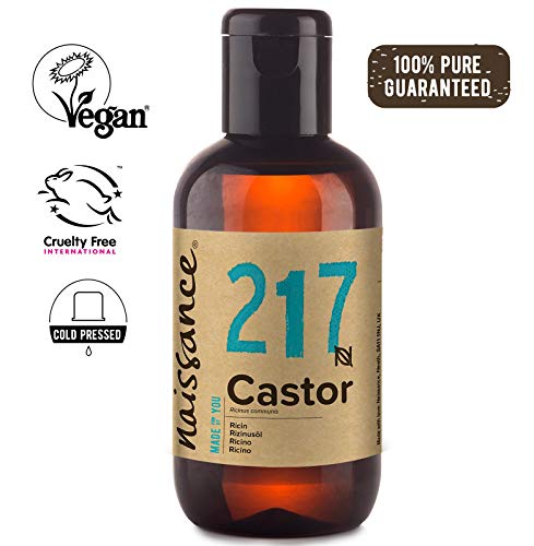 Naissance Cold Pressed Castor Oil 3.4 fl oz / 100ml - Pure, Natural, Vegan, Hexane-Free, No GMO - Nourishes and Moisturizes Hair, Eyebrows and Eyelashes