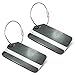 Set of 6 Aluminum Metal Travel Suitcase Identifier Luggage Tags Labels Bag ID Name Address Tag Label with Screw Chain, Black