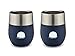 MoonSip with Lid [Set of 2] - Vacuum-Insulated Stainless Steel Stemless 12oz Wine Glasses - Unbreakable, Double-Wall Tumblers Insulate Hot and Cold Beverages - Blue Powder Coating