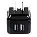 StarTech.com Travel USB Wall Charger – 2 Port – Black – Universal Travel Adapter – International Power Adapter – USB Charger