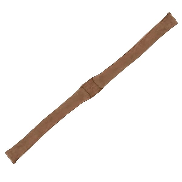 HOME DISTRICT FRENCH DOOR DRAFT STOPPER – WEIGHTED UNDER DOOR DRAFT BLOCKER, APARTMENT NOISE BLOCKER, WINDOW DRAFT DODGER, WINTER DOOR INSULATION STRIP – 60 INCHES LONG – LIGHT BROWN