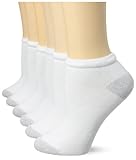 Fruit of the Loom Women's 6 Pack Plus Low Cut Socks, White, Shoe Size: 8-12
