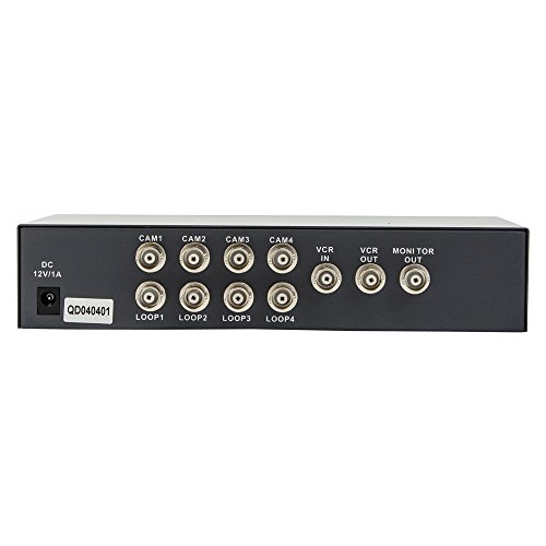 Video Quad Color 4CH Multiplexer 2 BNC Output with Loop, Remote Control and FREE 1Amp power