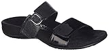 Vionic Womens Camila Orthaheel Dual Strap Slide Sandal Shoe, Black Patent, US 9