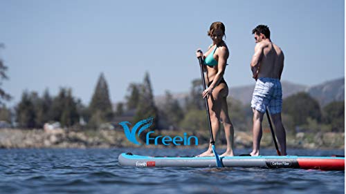 Freein Explorer Inflatable SUP - Stand Up Paddle Board - 11' Long, 33" Wide, 6" Thick - Includes Adjustable Floating Paddle, Double Action Pump, Backpack, Ankle Leash, Repair Kit, Dry Bag - Thumbnail 4