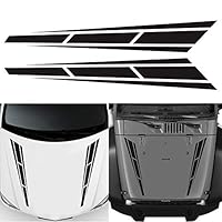 JUST N1 Car Racing Hood Stripes Cool Vinyl Decal Truck Front Stickers Hook Cover for Auto SUV 4.5x31.5 Inch (Black)