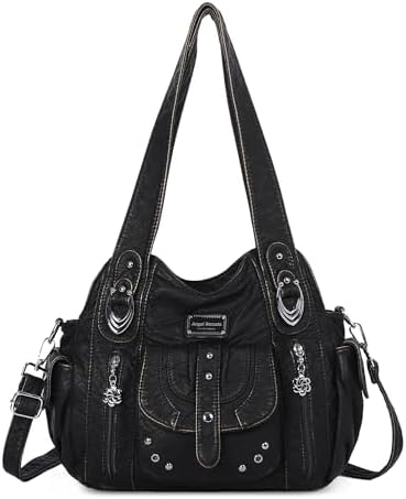 Amazon.com: Angel Barcelo Purses for Women Soft PU Leather Hobo Bag for  Women Shoulder Bag Black : Clothing, Shoes & Jewelry