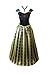 Cokos Novelty Adult Women Frozen Anna Elsa Coronation Dress Costume (XL & Necklace, Olive)