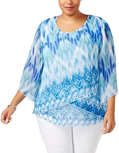 Plus Size Printed Tiered Top