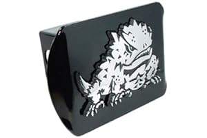ELEKTROPLATE Texas Christian University TCU "Black with Chrome “Horned Frog” Emblem" College Sports Metal Trailer Hitch Cover Fits 2 Inch Auto Car Truck Receiver