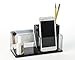 Unum Deluxe Desk Organizer Business Card Holder – Fits Index Cards, Cell Phones, Glasses - Handcrafted of Premium Acrylic