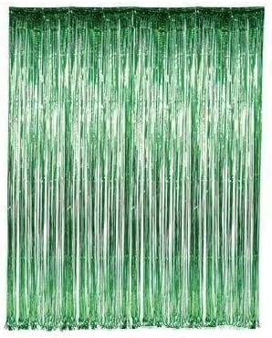 Amazon Com Set Of 2 Green Foil Fringe Door Window Curtain Party