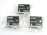 Genuine Epson T0602 T0603 T0604 Inkk Cartridges 3 pack in Original Bulk Packaging for Epson Stylus C88 D88 CX4800 DX3800