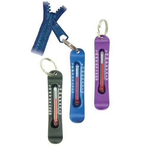 LumaGage Reißverschluss-Anhänger Mit Kompass & Thermometer - Leuchtet Im Dunkeln, Inkl. Windchill-Tabelle