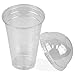 Fit Meal Prep 100 Pack 20 oz Disposable Plastic Coffee Cups with Dome Lids, To Go Iced Coffee Cups with Lids, BPA Free Clear Parfait Cups for Party, Smoothie, Bubble Boba, Juice, Milkshake