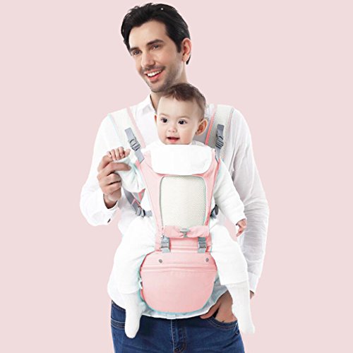 Baby carrier ZHAOJING Multi-functional Newborn Four Seasons Universal Waist Before Holding The Newborn Baby Stool Bench Waist (Color : Pink)