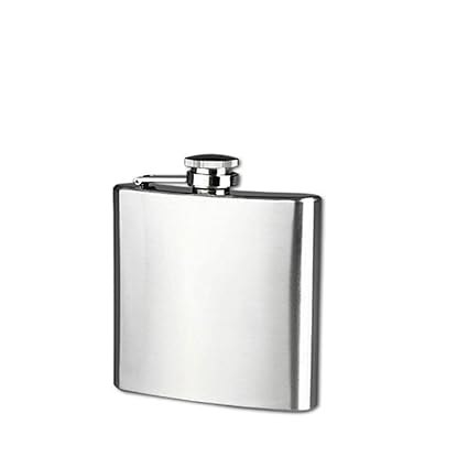 Incrizma Flask for Liquor - Leak Proof 18/8 Stainless Steel Pocket Hip Flask for Discrete Shot Drinking of Alcohol, Whiskey, Rum and Vodka | Gift for Men (180 ml, Silver)