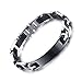VNOX High Polished Stainless Steel ID Bracelet Bangle Silicone Chain (Free Engraving) 12mm Width,8.8