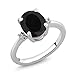 925 Sterling Silver Black Onyx and White Diamond Ring 2.22 cttw (Available 5,6,7,8,9)