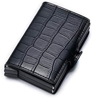 Credit Card Holder RFID Blocking Genuine Leather Vintage Aluminum Business Wallet