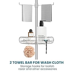ALLZONE Corner Shower Caddy Tension Pole, 4-Tier