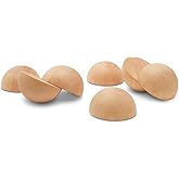 Wooden Split Balls 3 inch, Pack of 6 Wood Half Balls for Crafting and DIY Wreaths, by Woodpeckers