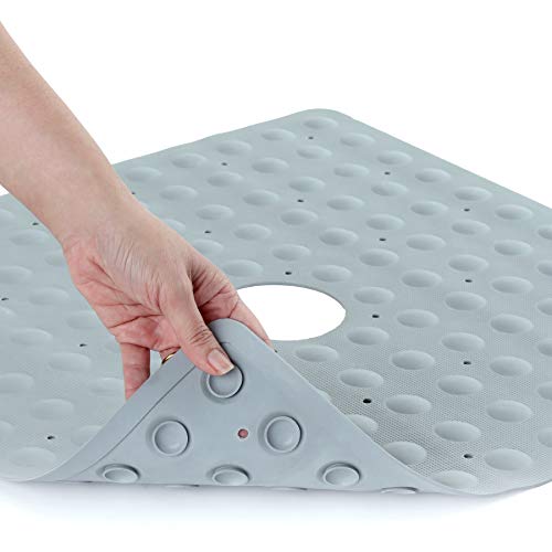 SlipX Solutions Square Rubber Safety Shower Mat with Microban Provides