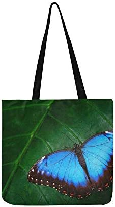 Blue Morpho Morpho Peleides Big Butterfly Canvas Tote Handbag Shoulder Bag Crossbody Bags Purses for Men and Women Shopping Tote