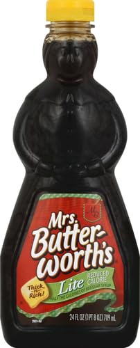 MRS. BUTTERWORTH’S LITE THICK AND RICH PANCAKE SYRUP, 1.5 POUND (PACK OF 1), 24 OZ