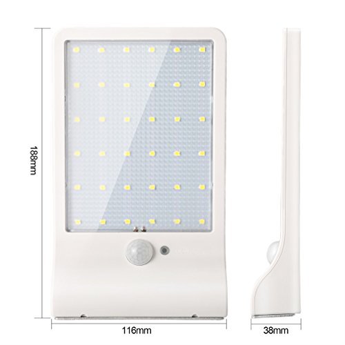 Lampe Solaire Jardin led sans fil, ICOCO 42 LED Etanche Luminaire Exterieur Détecteur de Mouvement avec Trois Modes Intelligents Eclairage Exterieur Solaire pour Jardin, Patio, Pont, Cour, Accueil, Dehors, Allée et Garage Comme Applique Ext