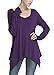 Urban CoCo Women's Long Sleeve Handkerchief Tunic Top with Thumb Hole Flowy Shirt (XX-Large, Purple)