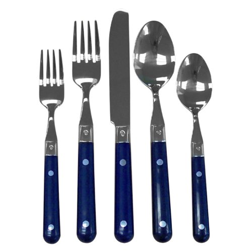 Le Prix Flatware Set in Navy Blue (20-Pack)