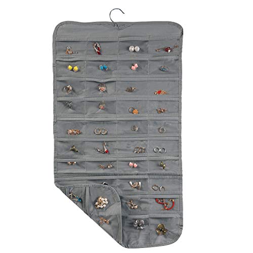 ComboCube Grey 80 Pockets Hanging Jewelry Organizer(Hanger Included) (Grey) - Thumbnail 2