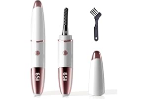 MOSXTT Heated Eyelash Curler, Fast Heat up Within 10s, 24 Hours Long Lasting, Rechargeable Electric Eyelash Curler, Temperature Control, Mini Lash Curler Safe Anti-Burn Eyelash Curle, with LED Display-White