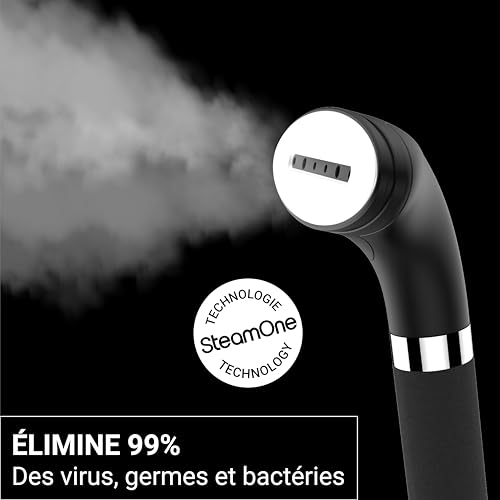 SteamOne Steamer Vertical Steamer Black 2300W - 2L Tank | Steamer Vertical George 2, 2300W, 2L Tank, 45min Autonomy, 3 Modes, Ready in 35s, Hanger Included, EUES200BV2