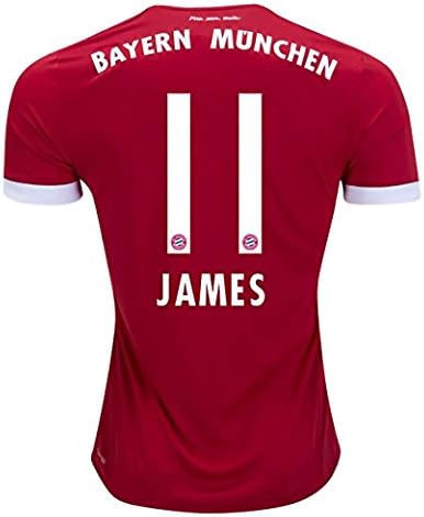 Junhae 17/18 James 11 Bayern Munich Home Color Red Season Jersey Men's Size M