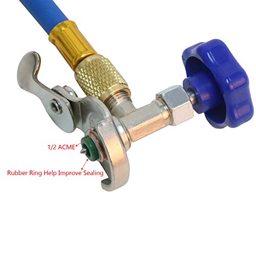 BELEY Automotive A/C R134A R22 R12 Refrigerant/Freon Can Tap Charging Hose Kit with Pressure Gauge for Home & Car Air Conditioning