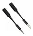 2 Pack Headset Audio Jack Extender, 3.5mm Gold Plated Headphone Audio Jack Extension Adapter for Battery Charger Case, Power Case, Juice Pack for Smartphones, Tablets, Credit Card Readers (3in)