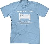 Blittzen Mens Newton's 1st Law - Now Go Away, XL, Light Blue