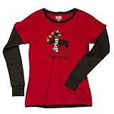 Lazy One Women's Moosletoe Fitted Pajama Thermal Tee