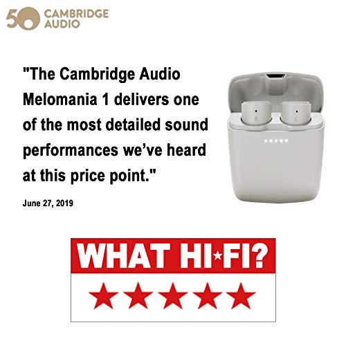Cambridge Audio Melomania 1 Earbuds Pair, True Wireless Bluetooth 5.0, Hi-Fi Sound, in-Ear Stereo Earphones with Portable Charging Case (Stone)