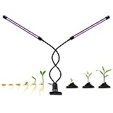 YYTECH [2018 Upgraded] Timing Function Grow light with 36 LED Dual head with 8 Dimmable Levels Grow Lamp Bulbs Adjustable 360 Degree Gooseneck for Indoor Plants Hydroponics Greenhouse Gardening
