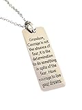 'Grandson, Courage is not the absence of fear...' Inspiring Necklace Grandson Gift